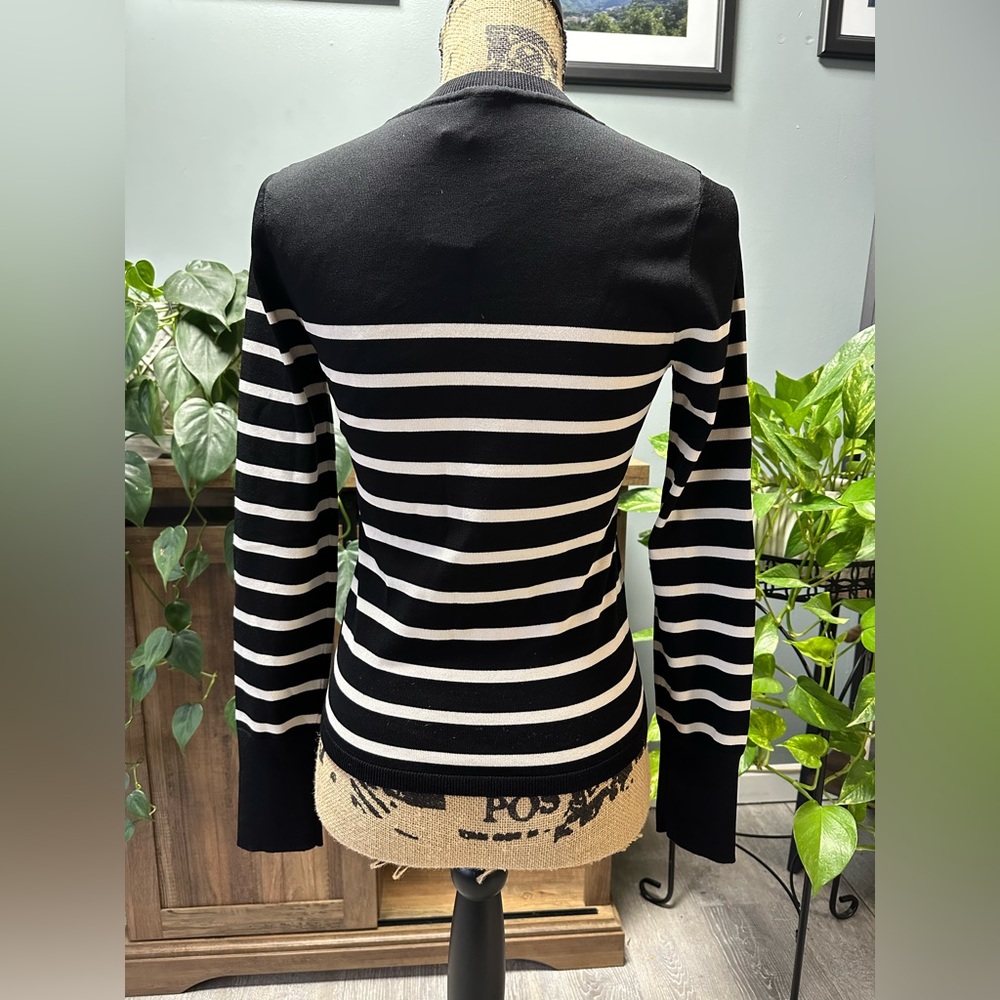 Express black/cream striped sweater. Size small. NWT. - Picture 2 of 4